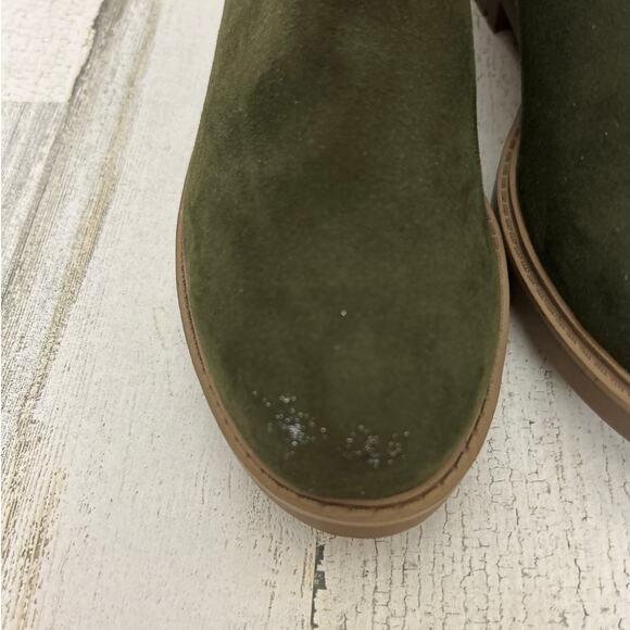 Esprit Women's 7 green faux leather sienna ankle boot side zip low heel NEW - Picture 7 of 9